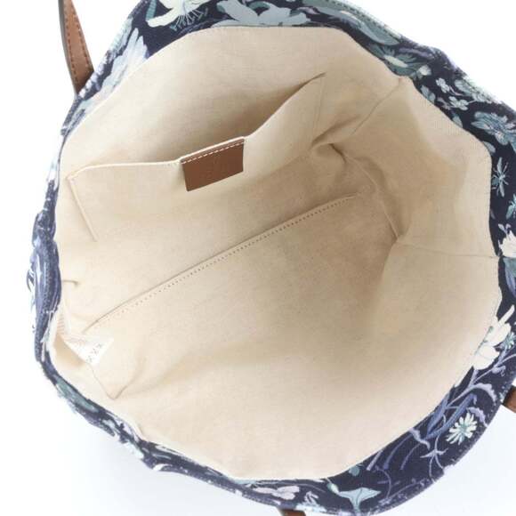 Gucci Floral Children's 284721 Leather Canvas Tote Bag Handbag Navy Women's - Picture 7 of 9